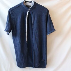 Zara collarless shirt